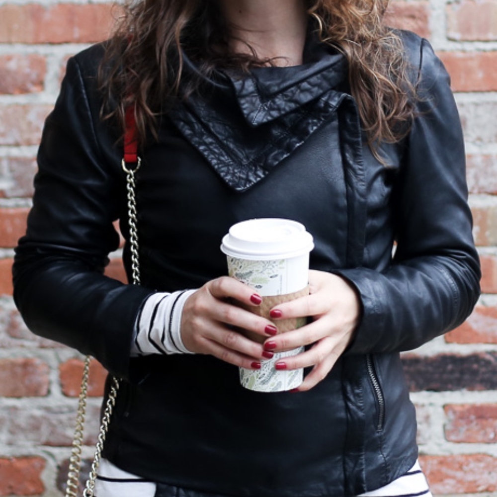 NWOT Bod & Christensen Drape Leather Jacket